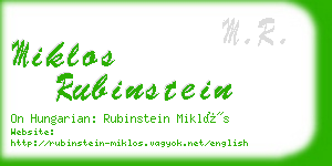 miklos rubinstein business card